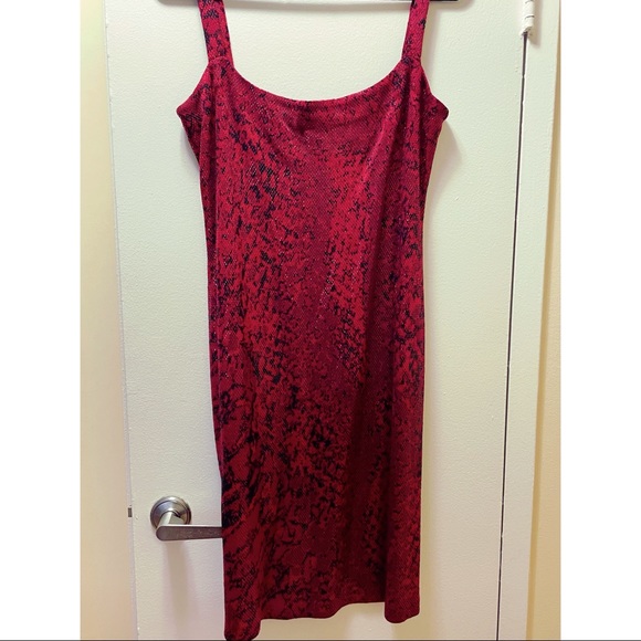 St. John Red Snake Print Knit Dress - Picture 4 of 9